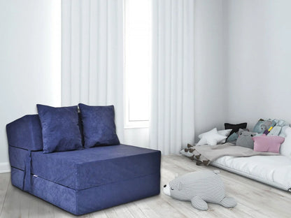 Colchão de campismo dobrável 200x70x15 cm azul marinho