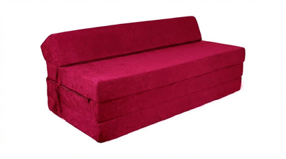 Colchão dobrável com almofada 200x120x10 cm bordeaux