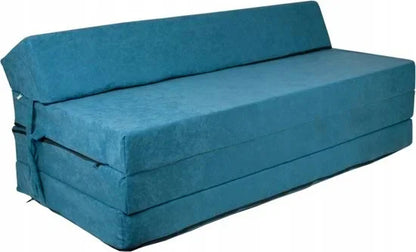 Colchão dobrável com almofada 200x120x10 cm azul marinho