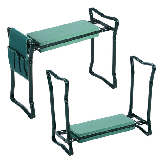 Banco jardim apoio joelhos dobrável 59x27x49 cm