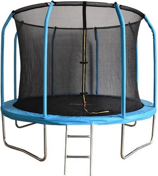 Trampolim Ø305 cm com rede de segurança e escada azul