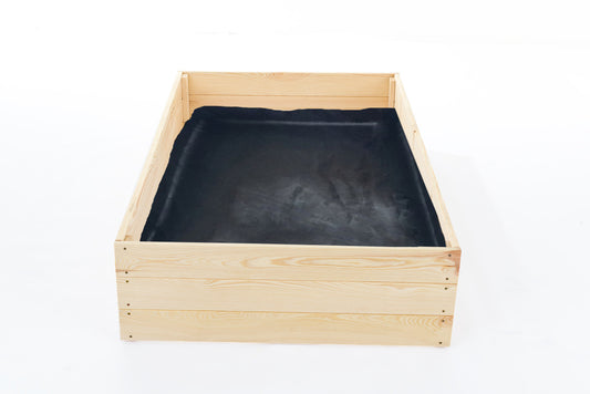 Horta elevada 120 x 80 x 27 cm madeira com tela geotêxtil