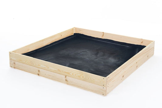 Horta elevada 80 x 80 x 20 cm madeira com tela geotêxtil