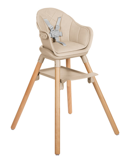 Cadeira de refeição 2 em 1 Woody Bege Kikkaboo
