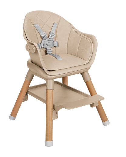 Cadeira de refeição 2 em 1 Woody Bege Kikkaboo