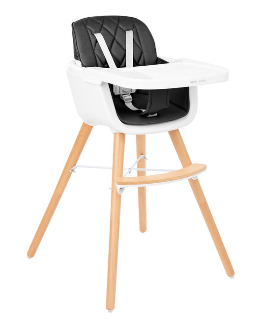 Cadeira da papa 2 em 1 Woody Negro Kikkaboo