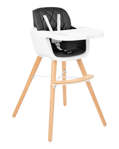 Cadeira de refeição Woody 2 em 1 preta