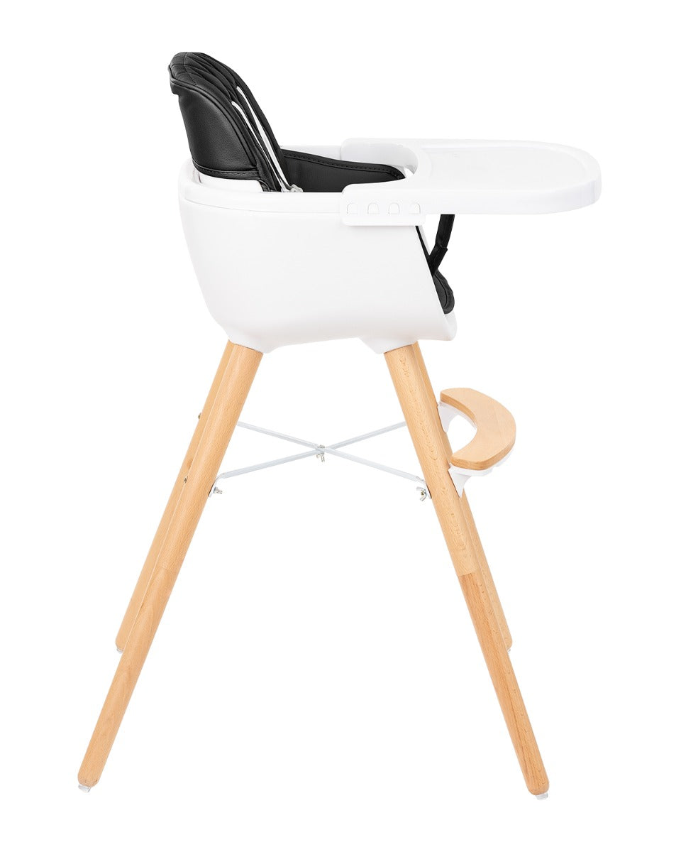 Cadeira de refeição Woody 2 em 1 preta