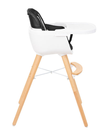 Cadeira de refeição Woody 2 em 1 preta