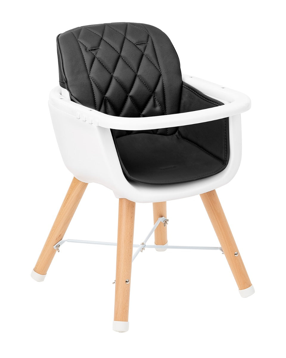 Cadeira de refeição Woody 2 em 1 preta