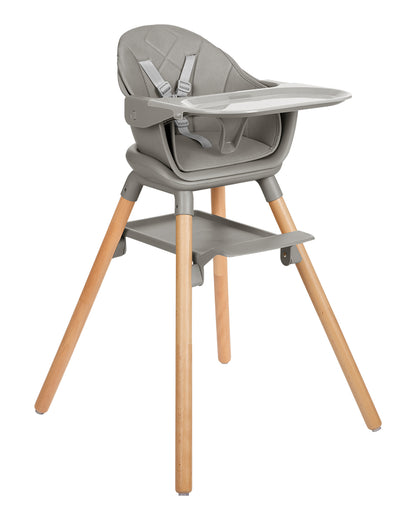 Cadeira de refeição Woody 2 em 1 Grey Kikkaboo