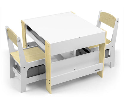 Conjunto De Móveis Mesa E Duas Cadeiras Sven Natural Milly Mally