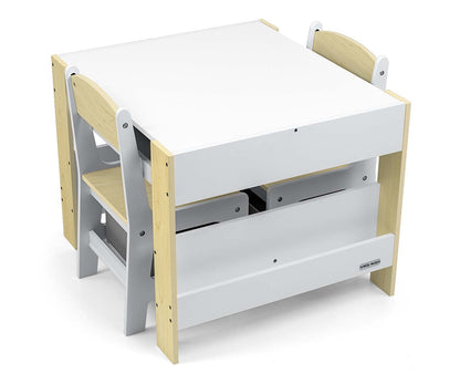 Conjunto De Móveis Mesa E Duas Cadeiras Sven Natural Milly Mally