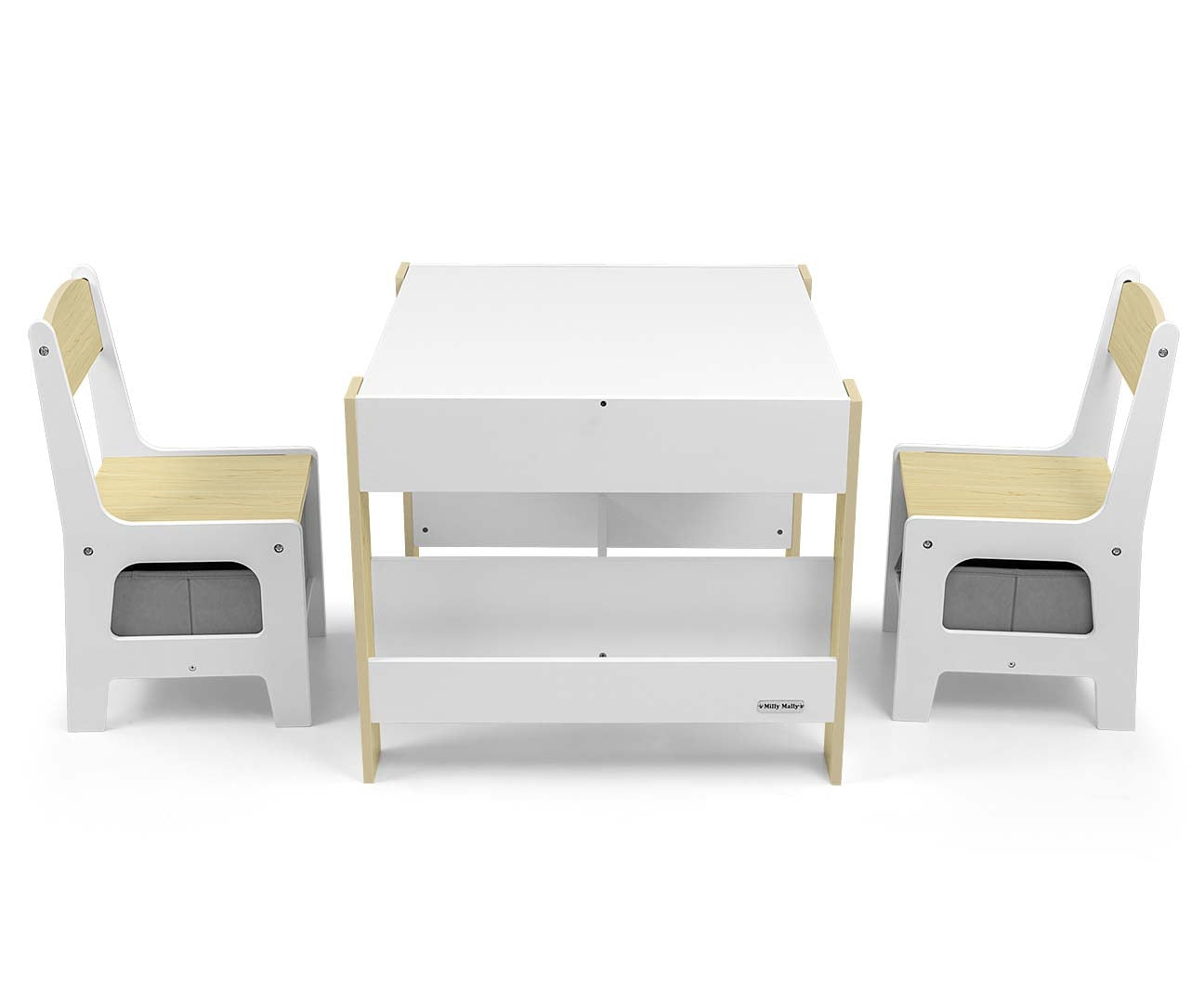 Conjunto De Móveis Mesa E Duas Cadeiras Sven Natural Milly Mally